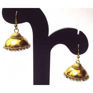 Golden Oxidized Earrings Jhumka Jhumki Jewelry Bollywood Drop Dangle Hook EA181